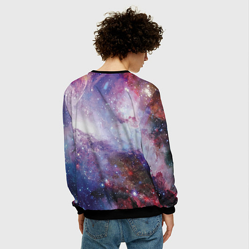 Мужской свитшот Space leopard / 3D-Черный – фото 4