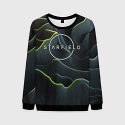 Свитшот мужской Starfield logo green texture, цвет: 3D-черный