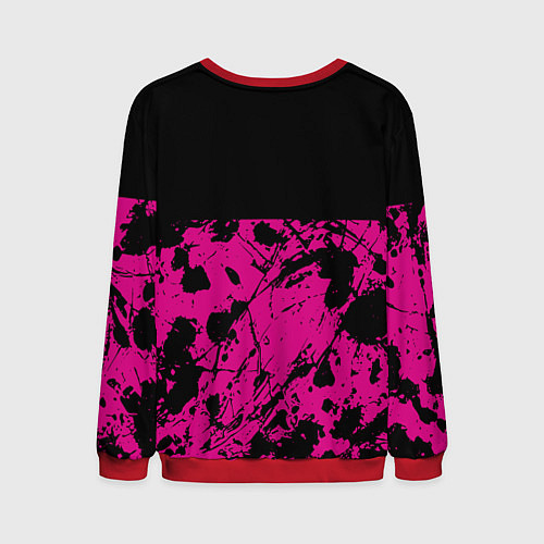 Мужской свитшот Black pink - emblem - pattern - music / 3D-Красный – фото 2