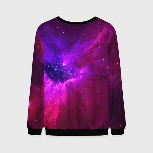 Мужской свитшот Бескрайнее космическое пространство - галактика / 3D-Черный – фото 2