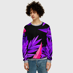 Свитшот мужской Floral composition - neon, цвет: 3D-меланж — фото 2