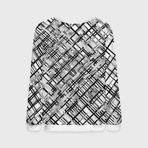 Мужской свитшот Чёрно-белая сеть / 3D-Белый – фото 2