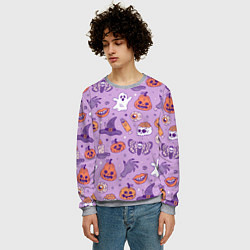 Свитшот мужской Halloween pattern арт, цвет: 3D-меланж — фото 2