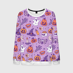 Свитшот мужской Halloween pattern арт, цвет: 3D-белый