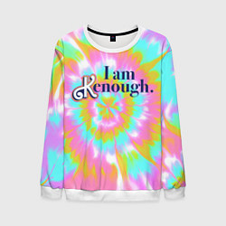 Свитшот мужской I am Kenough - retro tie-dye, цвет: 3D-белый