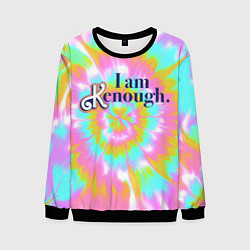 Свитшот мужской I am Kenough - retro tie-dye, цвет: 3D-черный