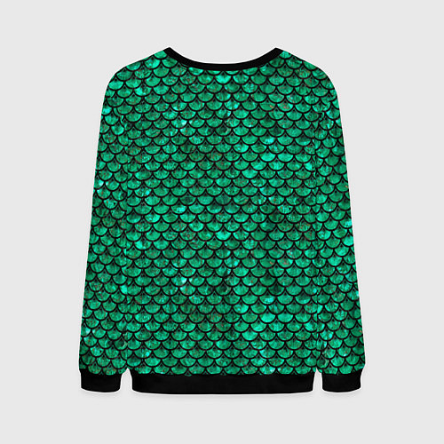 Мужской свитшот Кожа изумрудного дракона / 3D-Черный – фото 2