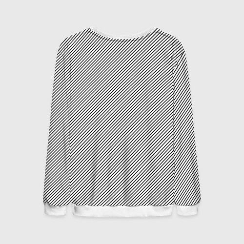 Мужской свитшот Чёрные полосы на белом / 3D-Белый – фото 2