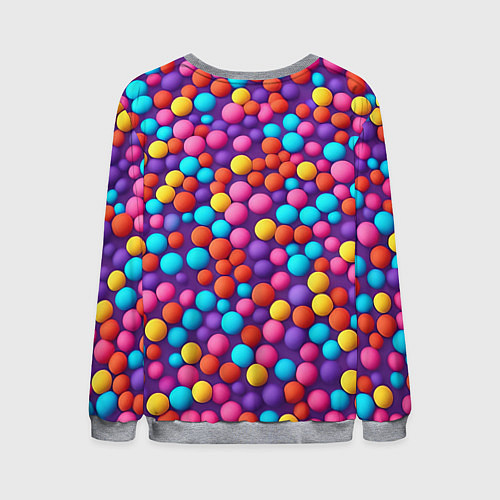 Мужской свитшот Паттерн разноцветные шарики - нейросеть / 3D-Меланж – фото 2