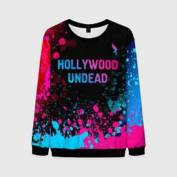 Мужской свитшот Hollywood Undead - neon gradient: символ сверху