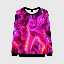 Свитшот мужской Pink neon abstract, цвет: 3D-черный