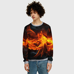 Свитшот мужской Пламя костра, цвет: 3D-меланж — фото 2