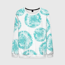 Свитшот мужской Акварельные голубые био формы, цвет: 3D-белый