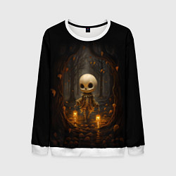 Свитшот мужской Призрак в лесу - скелет, цвет: 3D-белый