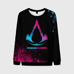 Мужской свитшот Assassins Creed - neon gradient