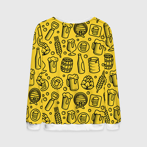 Мужской свитшот Пиво и аксессуары - жёлтый / 3D-Белый – фото 2