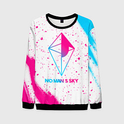 Свитшот мужской No Mans Sky neon gradient style, цвет: 3D-черный