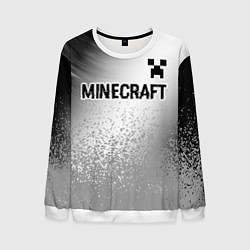 Свитшот мужской Minecraft glitch на светлом фоне: символ сверху, цвет: 3D-белый