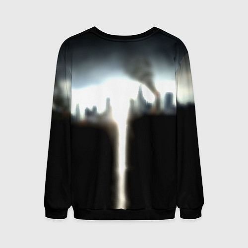 Мужской свитшот Raccoon city / 3D-Черный – фото 2