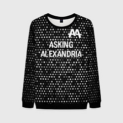 Мужской свитшот Asking Alexandria glitch на темном фоне: символ св