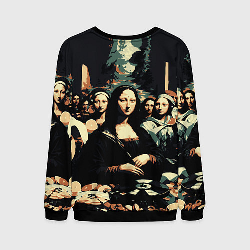 Мужской свитшот Мона Лиза party / 3D-Черный – фото 2
