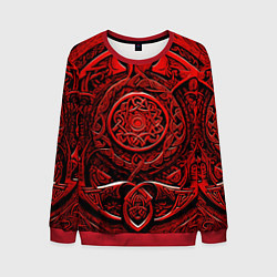 Свитшот мужской Скандинавский орнамент викингов, цвет: 3D-красный