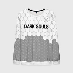 Свитшот мужской Dark Souls glitch на светлом фоне: символ сверху, цвет: 3D-белый