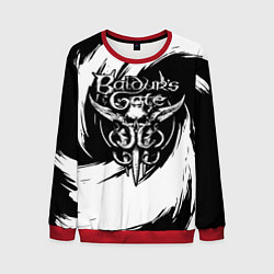 Свитшот мужской Baldurs gate 3 - белые завихрения, цвет: 3D-красный