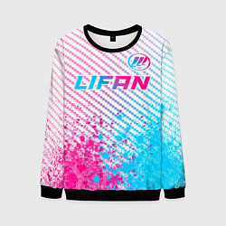 Мужской свитшот Lifan neon gradient style: символ сверху