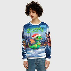 Свитшот мужской Милый дракончик 2024, цвет: 3D-белый — фото 2