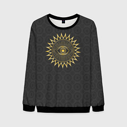 Мужской свитшот Человеческий глаз и абстрактные лучи золотого цвет