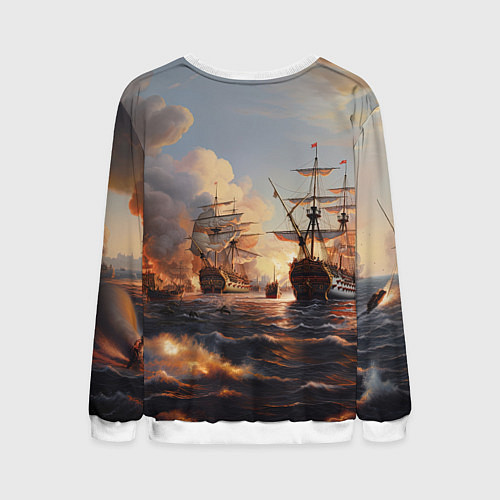 Мужской свитшот Морское сражение / 3D-Белый – фото 2