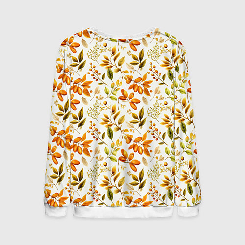 Мужской свитшот Осенние листья и желуди / 3D-Белый – фото 2