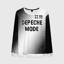 Мужской свитшот Depeche Mode glitch на светлом фоне: символ сверху