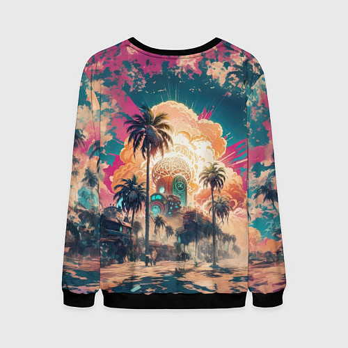 Мужской свитшот Атомная поездка на машине / 3D-Черный – фото 2