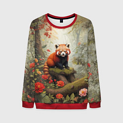 Свитшот мужской Красная панда в лесу, цвет: 3D-красный