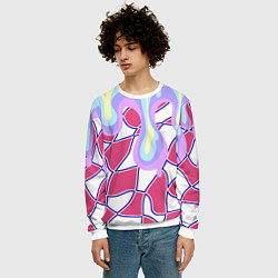 Свитшот мужской Rainbow illusion, цвет: 3D-белый — фото 2