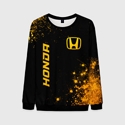 Мужской свитшот Honda - gold gradient: надпись, символ