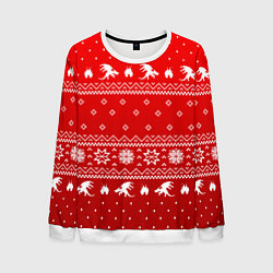 Свитшот мужской Свитер с драконами - паттерн, цвет: 3D-белый