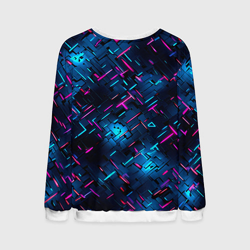 Мужской свитшот Неоновая сталь cyberpunk / 3D-Белый – фото 2