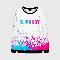 Мужской свитшот Slipknot neon gradient style посередине