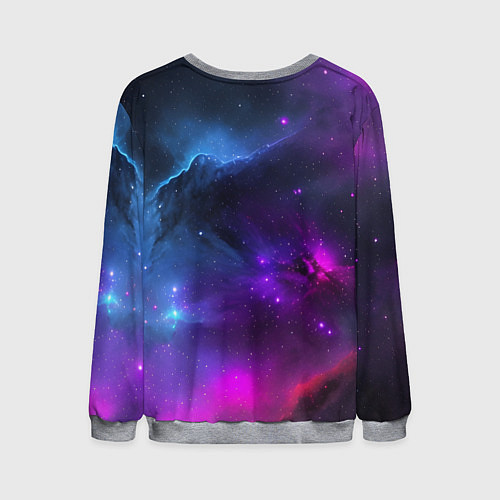 Мужской свитшот Бескрайний космос фиолетовый / 3D-Меланж – фото 2
