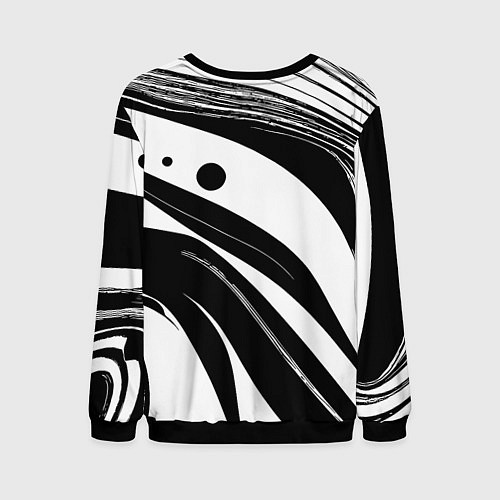 Мужской свитшот Abstract black and white composition / 3D-Черный – фото 2