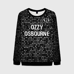 Мужской свитшот Ozzy Osbourne glitch на темном фоне посередине