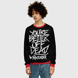 Свитшот мужской Youre better off dead, цвет: 3D-красный — фото 2