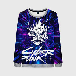 Мужской свитшот Cyberpunk 2077: samurai blue