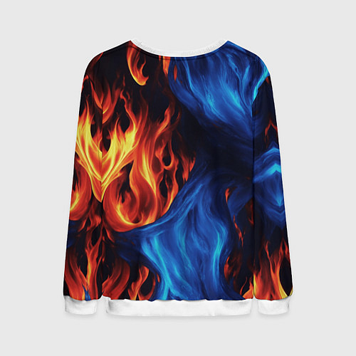 Мужской свитшот Огонь и вода как две стихии / 3D-Белый – фото 2
