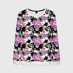 Свитшот мужской Череп бохо, цвет: 3D-белый