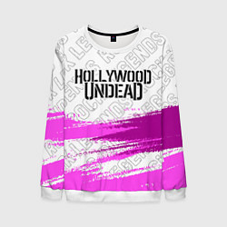 Свитшот мужской Hollywood Undead rock legends посередине, цвет: 3D-белый