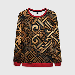 Свитшот мужской Асимметричный узор в викингском стиле, цвет: 3D-красный